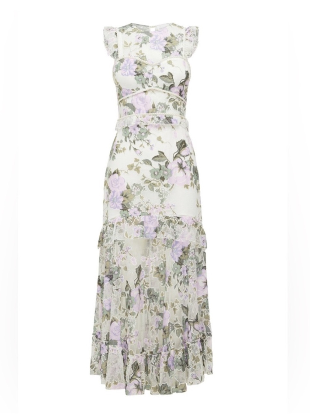 Alice Mccall so lovely dress in lavender size 2 lace tiered
